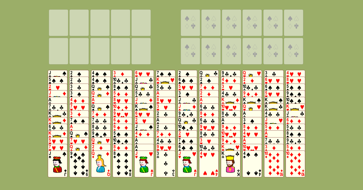 FreeCell Três Deck Solitaire - Jogue On-line